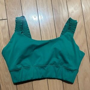 Sincerely Jules Ruffle Green Sports bra large